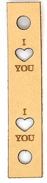 I love you -nahkamerkki kiinnityksellä